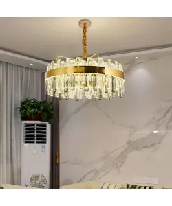 Candelabru LED Achim cu Telecomanda, 152W, Dimabil, Diametru 60cm Auriu