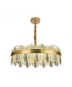 Candelabru LED Achim cu Telecomanda, 200W, Diametru 80cm Auriu, Dimabil