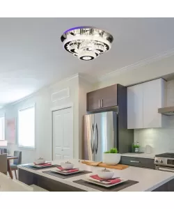 Candelabru LED Adina, 120W, Crom, Metal si Cristal