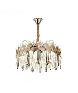 Candelabru LED Cristal cu Telecomanda Gary 144W Dimabil Auriu