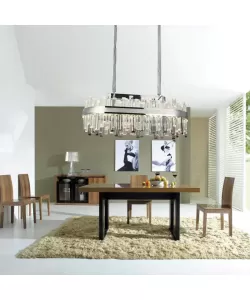 Candelabru LED Cristal cu Telecomanda Morgan 140W Dimabil Argintiu