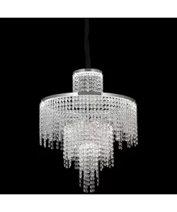 Candelabru LED Cristal cu Telecomanda Oscar 59W Dimabil Argintiu