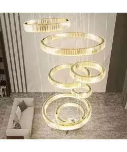 Candelabru LED Cristal cu Telecomanda Messiah 128W Argintiu