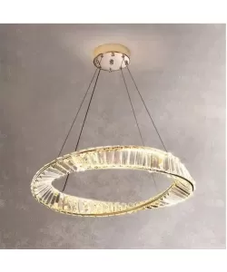 Lustra LED Cristal cu Telecomanda Kylan 36W Diametru 40cm Auriu