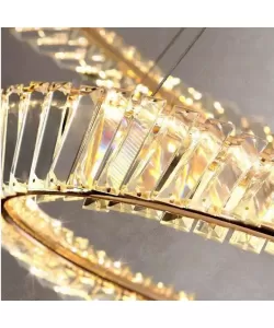 Lustra LED Cristal cu Telecomanda Kylan 36W Diametru 40cm Auriu