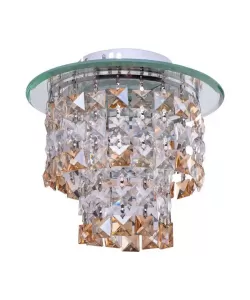 Candelabru LED Frederic, 24W, Auriu, Metal si Cristal