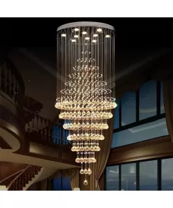 Candelabru LED Houdini, 52W, Alb, Metal si Cristal