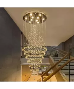 Candelabru LED Houdini, 52W, Alb, Metal si Cristal