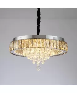 Candelabru LED Lorin cu Telecomanda, 112W, Dimabil, Argintiu si Negru