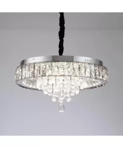 Candelabru LED Lorin cu Telecomanda, 112W, Dimabil, Argintiu si Negru