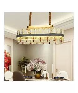 Candelabru LED Pollux cu Telecomanda, 156W, Diametru 80cm, Auriu, Cristal, Dimabila Candelabru LED Pollux cu Telecomanda, 156W, Diametru 80cm, Auriu, Cristal, Dimabila