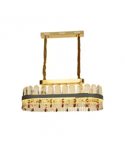 Candelabru LED Pollux cu Telecomanda, 156W, Diametru 80cm, Auriu, Cristal, Dimabila Candelabru LED Pollux cu Telecomanda, 156W, Diametru 80cm, Auriu, Cristal, Dimabila