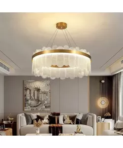 Candelabru LED cu Telecomanda Alonzo 93W Dimabil Diametru 60cm Auriu