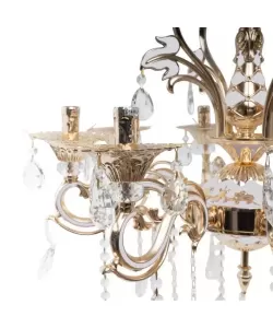 Candelabru Ludovico, 8*E14, Auriu, Metal si Cristal