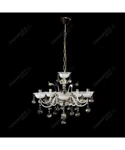 Candelabru Mali 5x E14 Alb Auriu -RESIGILAT-