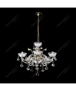 Candelabru Mali 5x E14 Alb Auriu -RESIGILAT-