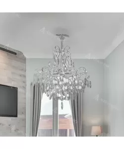 Candelabru Cristal Martin, 4*E27, Crom, Metal si Cristal