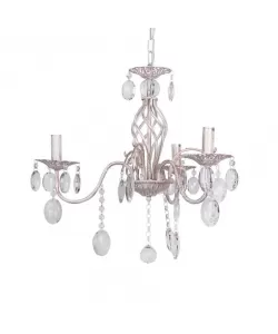 Candelabru Regal, 3*E14, Cristale K9, Alb