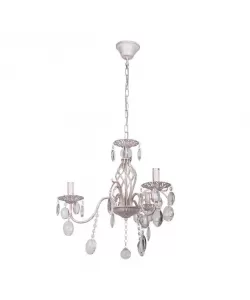 Candelabru Regal, 3*E14, Cristale K9, Alb