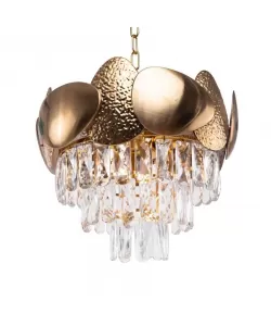 Candelabru Smith, 5*E14, Auriu, Metal si Cristal