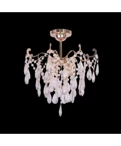 Candelabru Vladimir, 5*E27, Auriu, Metal si Cristal