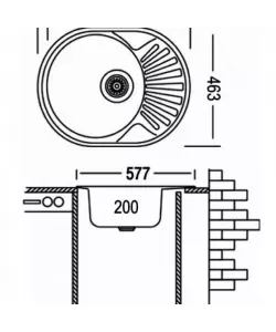 Chiuveta Bucatarie Angora, 57*47 cm, Cuart, Satinat, 570/470AG Chiuveta Bucatarie Angora, 57*47 cm, Cuart, Satinat, 570/470AG