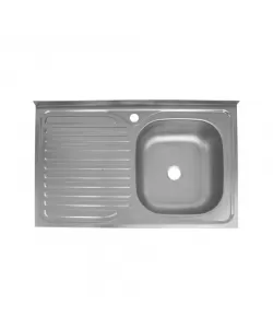 Chiuveta Bucatarie de Stanga Inox 80x50cm Anticalcar Argintiu