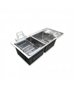 Chiuveta bucatarie din inox SUS304, 100*45 cm, satinat, CHS05