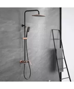 Coloana Dus, Alama Sanitara, Negru cu Roz-Gold, 10010H-M