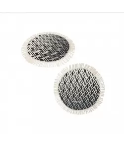 Covor Miri, 60x60x0.3 cm, Alb Negru, Antiderapant