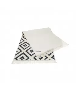Covor Vali, 220x160x0.3 cm, Alb Negru, Antiderapant