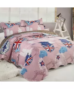 Cuvertura London pentru Pat Dublu, 3 Piese, Poliester, C01/10 Cuvertura London pentru Pat Dublu, 3 Piese, Poliester, C01/10
