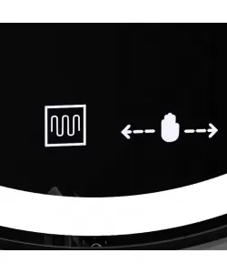 Oglinda LED Senzor Micah Sistem Dezaburire Ceas Temperatura Rama Neagra 60x60 CM Colectia Marcello Funghi