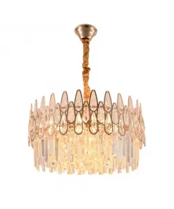 Candelabru Cristal Karim 8x E27 Auriu