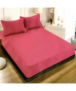 Husa de Pat cu 2 Perne, 180x200 cm, Bumbac Satinat, Roz Ciclam H04/393 Husa de Pat cu 2 Perne, 180x200 cm, Bumbac Satinat, Roz Ciclam H04/393