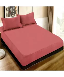 Husa de Pat cu 2 Perne, 180x200 cm, Bumbac Satinat, Somon H04/401 Husa de Pat cu 2 Perne, 180x200 cm, Bumbac Satinat, Somon H04/401