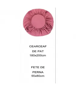 Husa de Pat cu 2 Perne, 180x200 cm, Bumbac Satinat, Somon H04/401 Husa de Pat cu 2 Perne, 180x200 cm, Bumbac Satinat, Somon H04/401