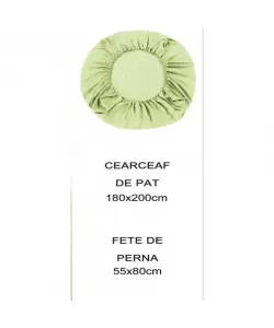 Husa de Pat cu 2 Perne, 180x200 cm, Bumbac Satinat, Verde Deschis H04/397 Husa de Pat cu 2 Perne, 180x200 cm, Bumbac Satinat, Verde Deschis H04/397