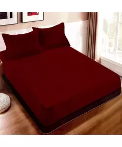 Husa de Pat cu 2 Perne, 180x200 cm, Bumbac Satinat, Visiniu H04/396 Husa de Pat cu 2 Perne, 180x200 cm, Bumbac Satinat, Visiniu H04/396