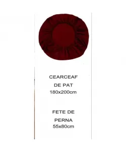 Husa de Pat cu 2 Perne, 180x200 cm, Bumbac Satinat, Visiniu H04/396 Husa de Pat cu 2 Perne, 180x200 cm, Bumbac Satinat, Visiniu H04/396