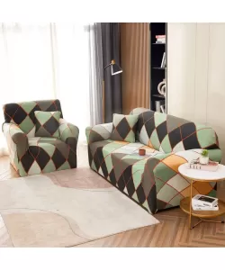 Husa Fotoliu + Fata de Perna, 90*140cm, Bumbac elastic, Multicolor, FT50 Husa Fotoliu + Fata de Perna, 90*140cm, Bumbac elastic, Multicolor, FT50