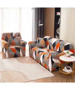 Husa Fotoliu + Fata de Perna, 90*140cm, Bumbac elastic, Multicolor, FT58 Husa Fotoliu + Fata de Perna, 90*140cm, Bumbac elastic, Multicolor, FT58