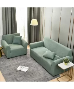 Husa Fotoliu + Fata de Perna, 90*140cm, Bumbac, Verde, FT01 Husa Fotoliu + Fata de Perna, 90*140cm, Bumbac, Verde, FT01