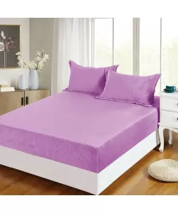 Husa Lila pentru Pat Dublu si 2 Fete de Perna, 180*200 cm, Frotir, H02/205 Husa Lila pentru Pat Dublu si 2 Fete de Perna, 180*200 cm, Frotir, H02/205