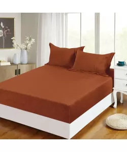 Husa Maro Inchis pentru Pat Dublu si 2 Fete de Perna, 180*200 cm, Frotir, H02/201 Husa Maro Inchis pentru Pat Dublu si 2 Fete de Perna, 180*200 cm, Frotir, H02/201