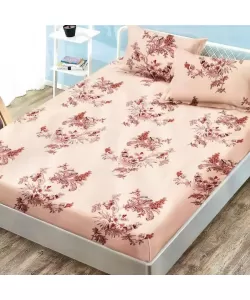 Husa cu Model de Primavara pentru pat Dublu si 2 Fete de Perna, 180*200cm, Bumbac, HS/52 Husa cu Model de Primavara pentru pat Dublu si 2 Fete de Perna, 180*200cm, Bumbac, HS/52