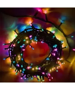 Instalatie Exterior 180 Leduri, 8m, Fir Gros Verde, Multicolor