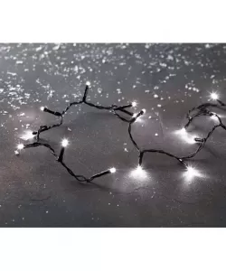 Instalatie Exterior 200 Leduri, 8m, Fir Gros Verde, Alb