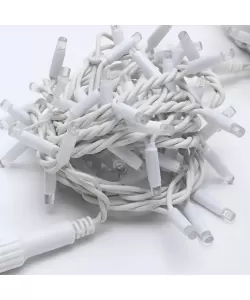 Instalatie Tip Franjuri, 200 Leduri, 5 m, Fir Alb, Galben