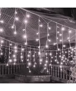 Instalatie Tip Turturi, 120 Leduri, 4*0,5 m, Fir Negru, Alb